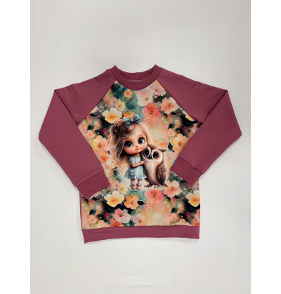 Džemperis "Mergaitė su pelėdžiuku"