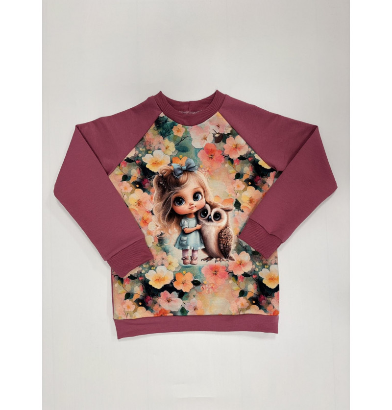 Džemperis "Mergaitė su pelėdžiuku"